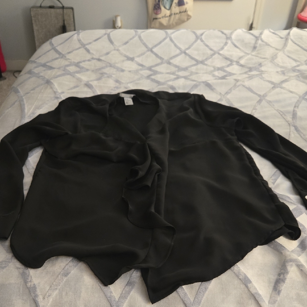 H&M Black Sheer Blouse